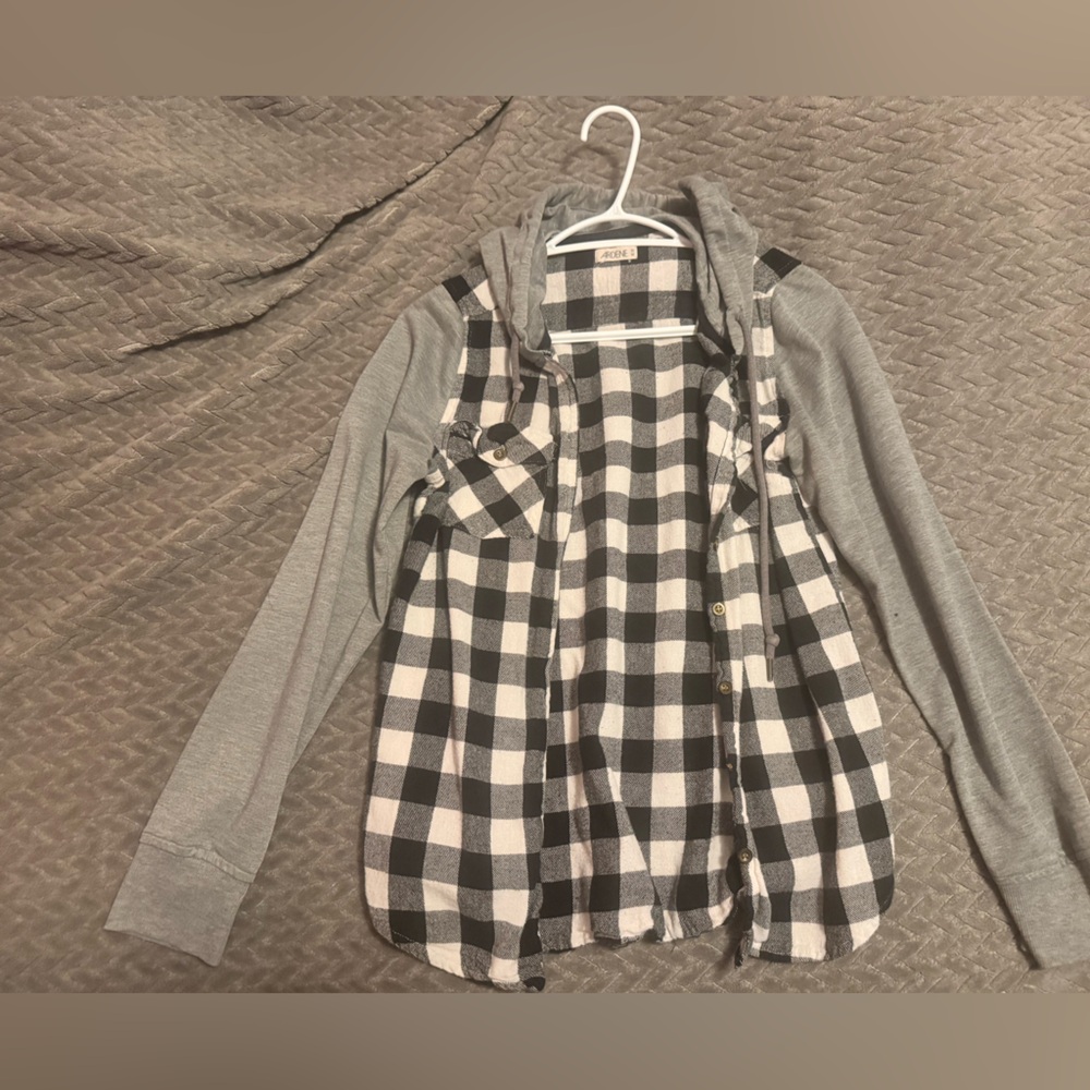 Ardene Black and White Plaid Shirt
